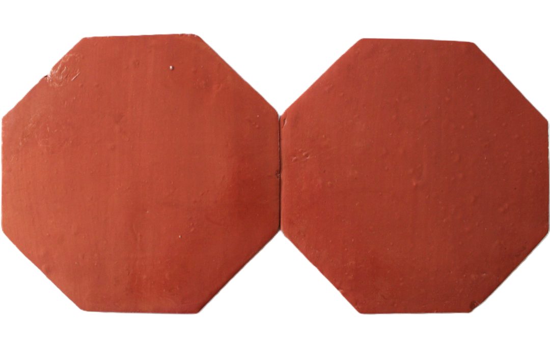 12″ & 8″ Saltillo Octagon Brick Red Stained