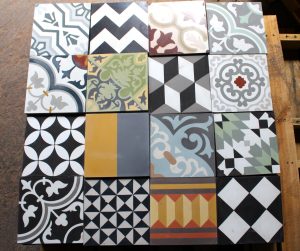 Clearance - 16 Pieces 8X8 Decorative Raw Cement/Encaustic Tile (Mixed)