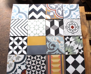 Clearance - 16 Pieces 8X8 Decorative Raw Cement/Encaustic Tile (Mixed)