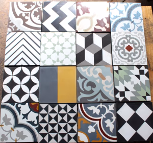 Clearance - 16 Pieces 8X8 Decorative Raw Cement/Encaustic Tile (Mixed)
