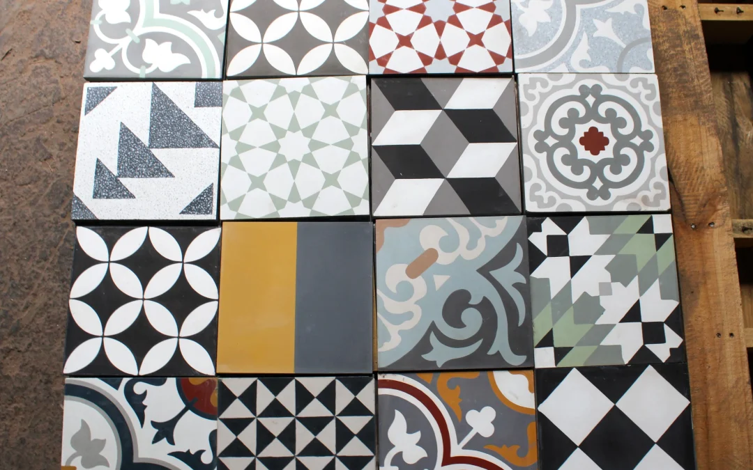 Clearance – 16 Pieces 8X8 Decorative Raw Cement/Encaustic Tile (Mixed)