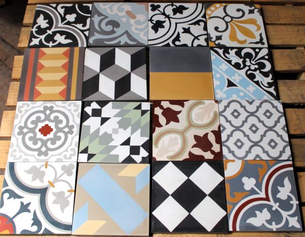 Clearance - 16 Pieces 8X8 Decorative Raw Cement/Encaustic Tile (Mixed)