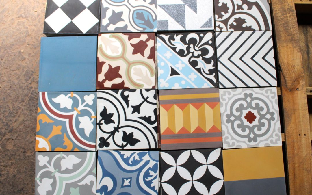 Clearance – 16 Pieces 8X8 Decorative Raw Cement/Encaustic Tile (Mixed)