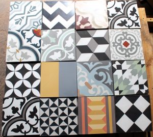 Clearance - 16 Pieces 8X8 Decorative Raw Cement/Encaustic Tile (Mixed)