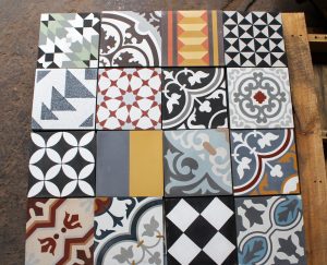Clearance - 16 Pieces 8X8 Decorative Raw Cement/Encaustic Tile (Mixed)