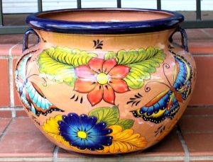 Butterfly Talavera Planter (Peach)