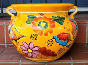 Butterfly Talavera Planter (Yellow)