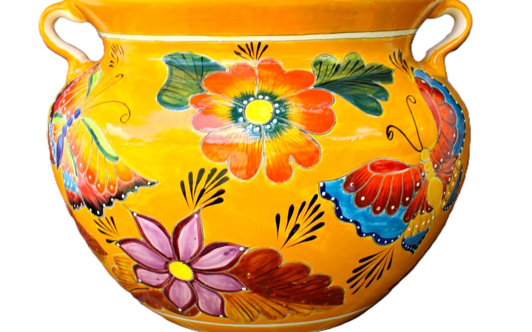 Butterfly Talavera Planter (Yellow)