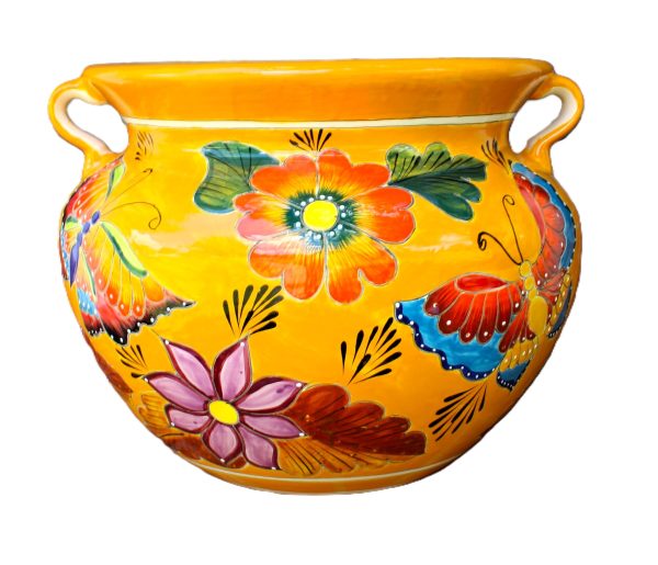 Butterfly Talavera Planter (Yellow)