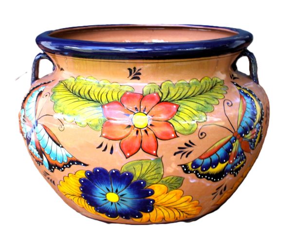 Butterfly Talavera Planter (Peach)