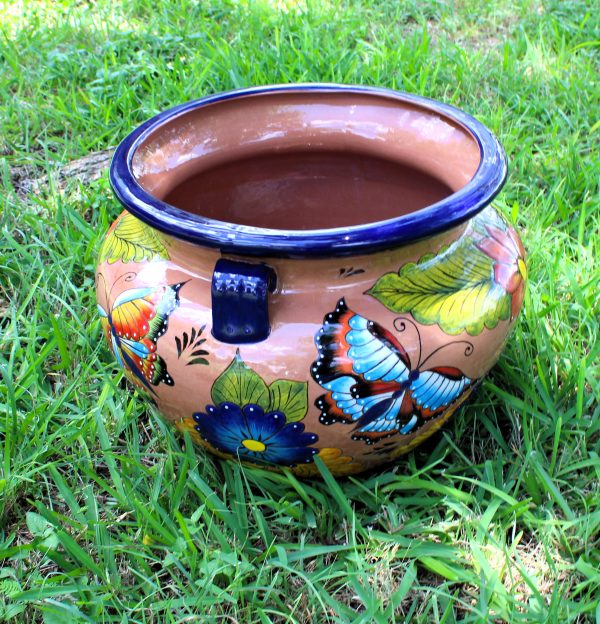 Butterfly Talavera Planter (Peach) - Image 2