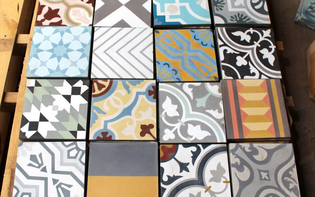 Clearance – 16 Pieces 8X8 Decorative Raw Cement/Encaustic Tile (Mixed)