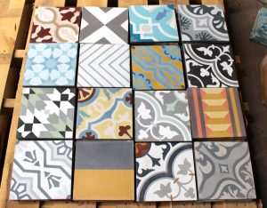 Clearance - 16 Pieces 8X8 Decorative Raw Cement/Encaustic Tile (Mixed)