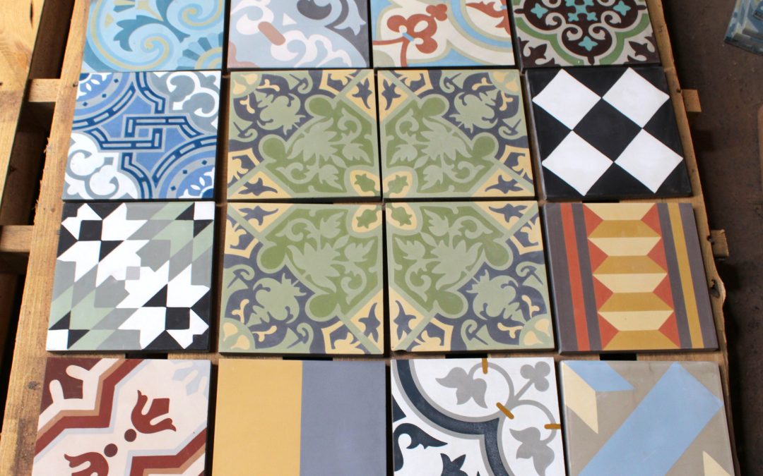 Clearance – 16 Pieces 8X8 Decorative Raw Cement/Encaustic Tile (Mixed)