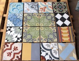 Clearance - 16 Pieces 8X8 Decorative Raw Cement/Encaustic Tile (Mixed)