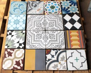 Clearance - 16 Pieces 8X8 Decorative Raw Cement/Encaustic Tile (Mixed)