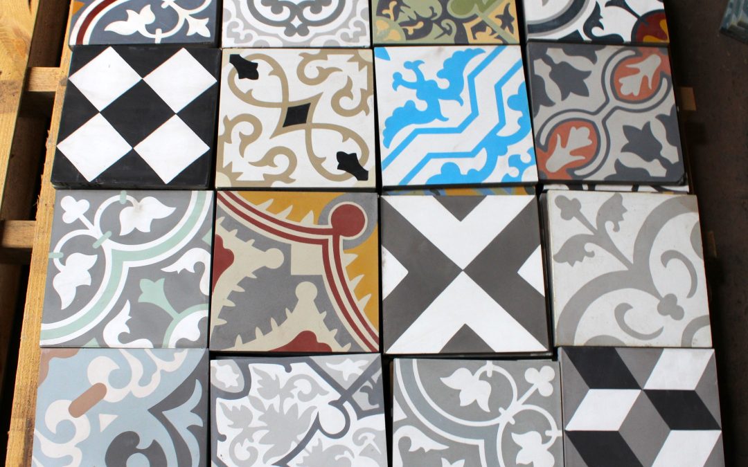 Clearance – 16 Pieces 8X8 Decorative Raw Cement/Encaustic Tile (Mixed)