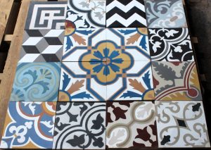 Clearance - 16 Pieces 8X8 Decorative Raw Cement/Encaustic Tile (Mixed) (#16)