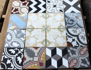 Clearance - 16 Pieces 8X8 Decorative Raw Cement/Encaustic Tile (Mixed) (#17)