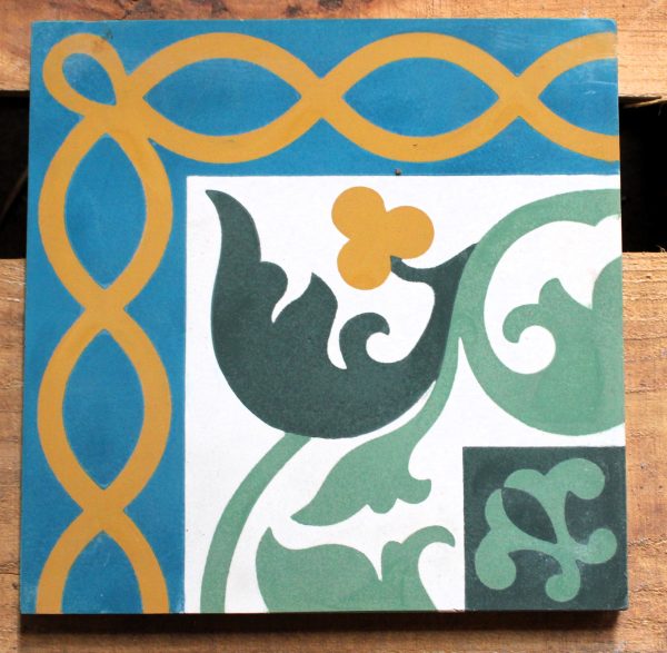 Clearance - 35 Pieces 8X8 Decorative Raw Cement/Encaustic Tile Borders & Corners (#24) - Image 4